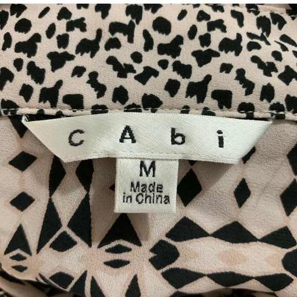 CABI Pink Black Long Sleeve Shirt Dress - Picture 4 of 4